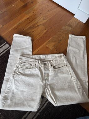 Ralph Lauren Double RL Cream Straight-Leg Jeans